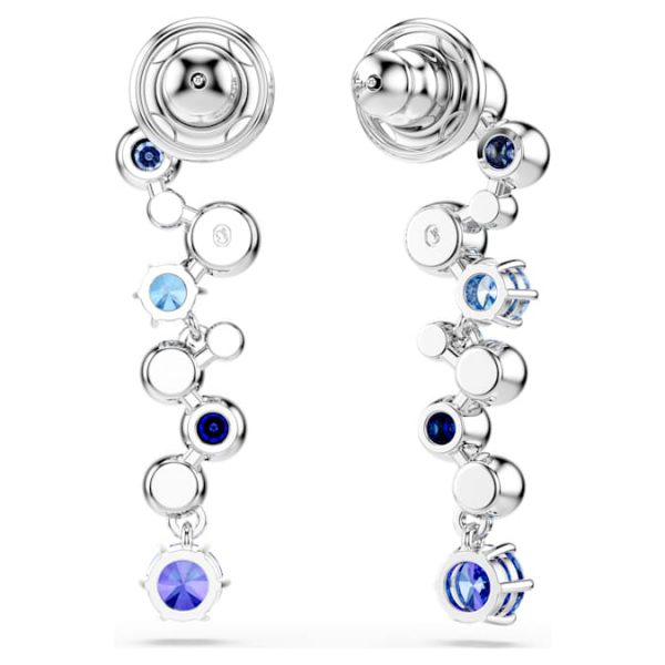 Constella drop earrings Mixed cuts, Blue, Rhodium plated - Image 5