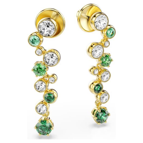 Constella drop earrings Mixed cuts, Green, Gold-tone plated - Image 4