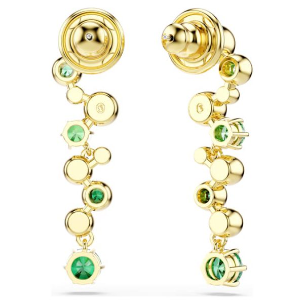 Constella drop earrings Mixed cuts, Green, Gold-tone plated - Image 5