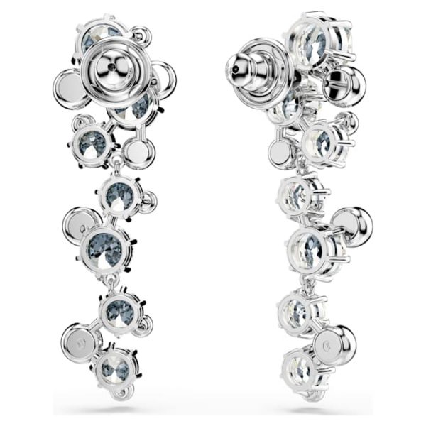 Constella drop earrings Mixed cuts, White, Rhodium plated - Image 5