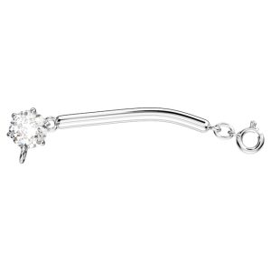 Constella extender Round cut, White, Rhodium plated