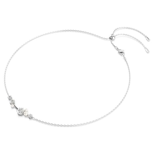 Constella necklace Crystal pearl, Round cuts, White, Rhodium plated - Image 3
