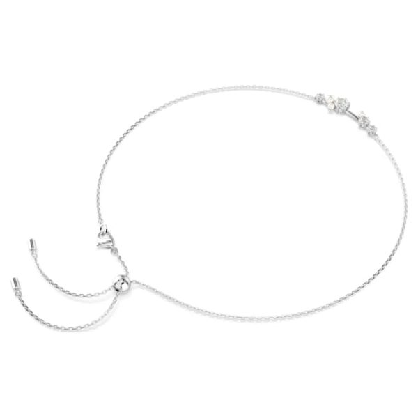 Constella necklace Crystal pearl, Round cuts, White, Rhodium plated - Image 5