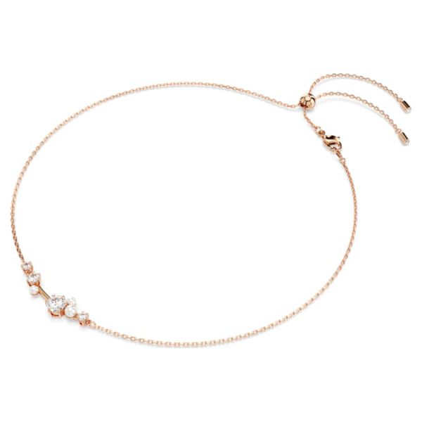 Constella necklace Crystal pearl, Round cuts, White, Rose gold-tone plated - Image 3