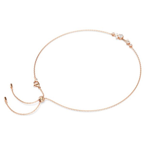 Constella necklace Crystal pearl, Round cuts, White, Rose gold-tone plated - Image 6