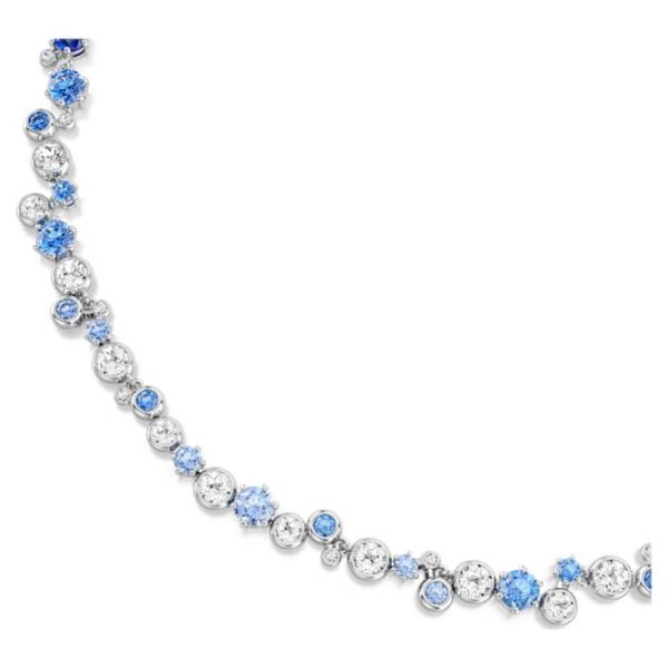 Constella necklace Mixed cuts, Blue, Rhodium plated - Image 5