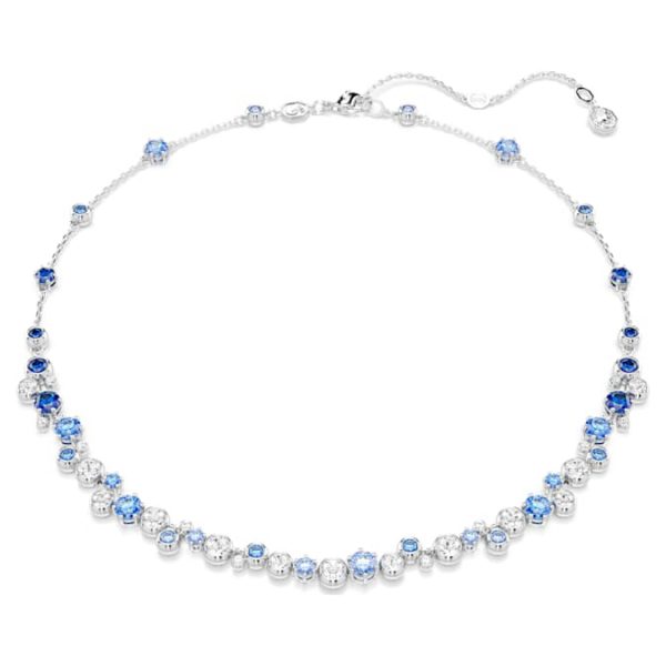 Constella necklace Mixed cuts, Blue, Rhodium plated - Image 9