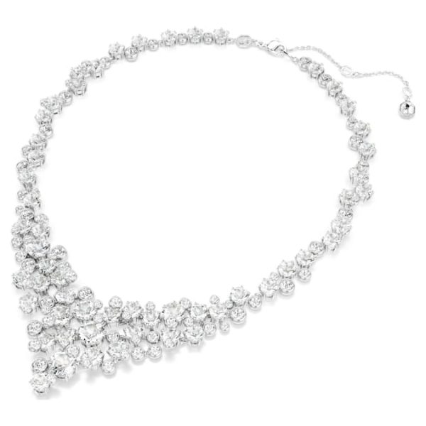 Constella necklace Mixed cuts, Clasp, White, Rhodium plated - Image 3
