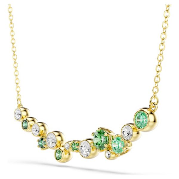 Constella necklace Mixed cuts, Green, Gold-tone plated - Image 4