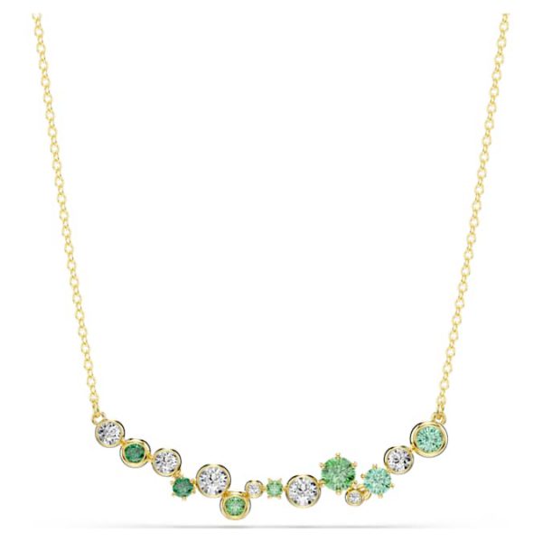 Constella necklace Mixed cuts, Green, Gold-tone plated - Image 8