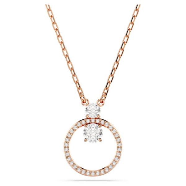 Constella pendant Pavé, Round cut, White, Rose gold-tone plated - Image 6