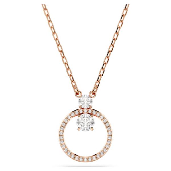 Constella pendant Pavé, Round cut, White, Rose gold-tone plated - Image 2
