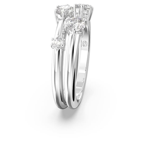 Constella ring Set (2), Round cut, White, Rhodium plated - Image 4