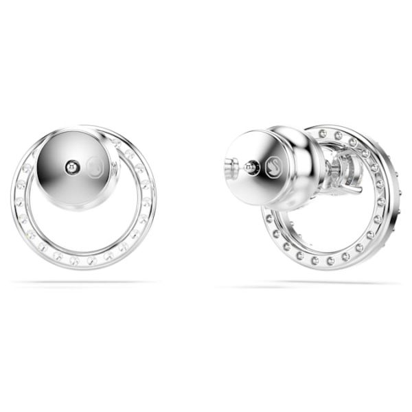 Constella stud earrings Round cut, White, Rhodium plated - Image 5