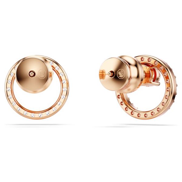 Constella stud earrings Round cut, White, Rose gold-tone plated - Image 5