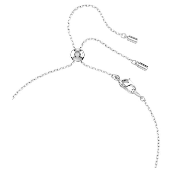 Constella Y necklace Crystal pearl, Round cuts, White, Rhodium plated - Image 4