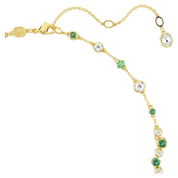 Constella Y necklace Mixed cuts, Green, Gold-tone plated - Image 4