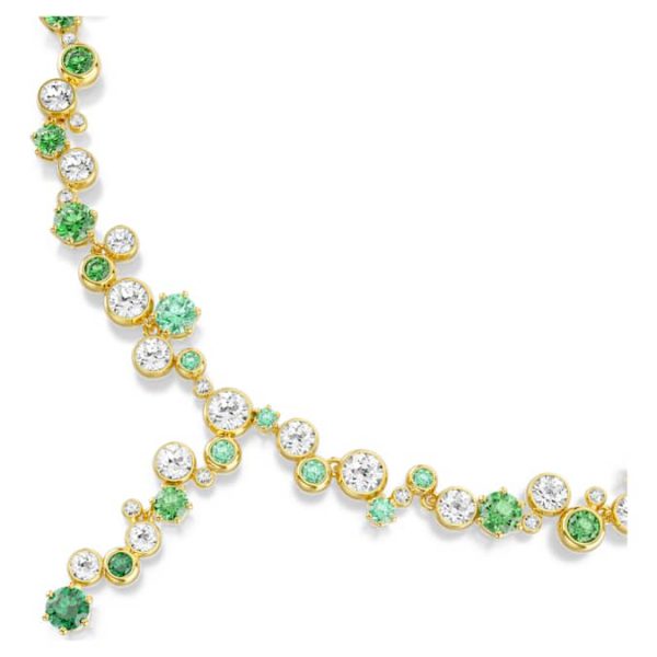 Constella Y necklace Mixed cuts, Green, Gold-tone plated - Image 5