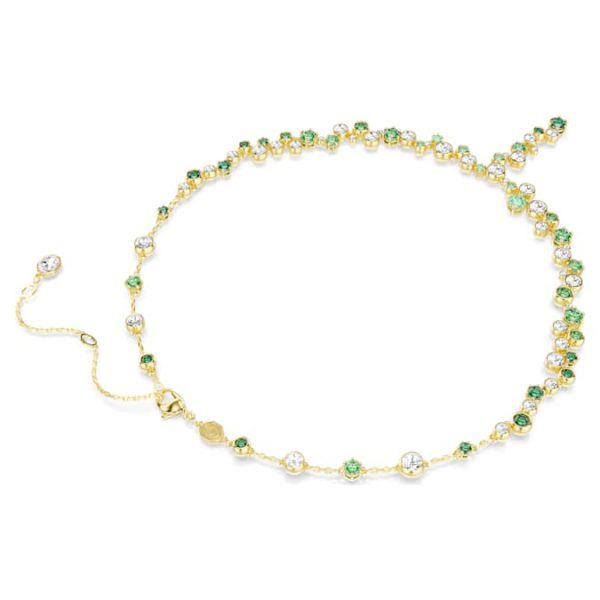 Constella Y necklace Mixed cuts, Green, Gold-tone plated - Image 6