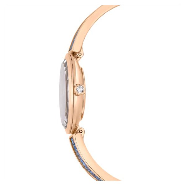 Crystal Rock oval watch Swiss Made, Crystal bracelet, Blue, Rose gold-tone finish - Image 7