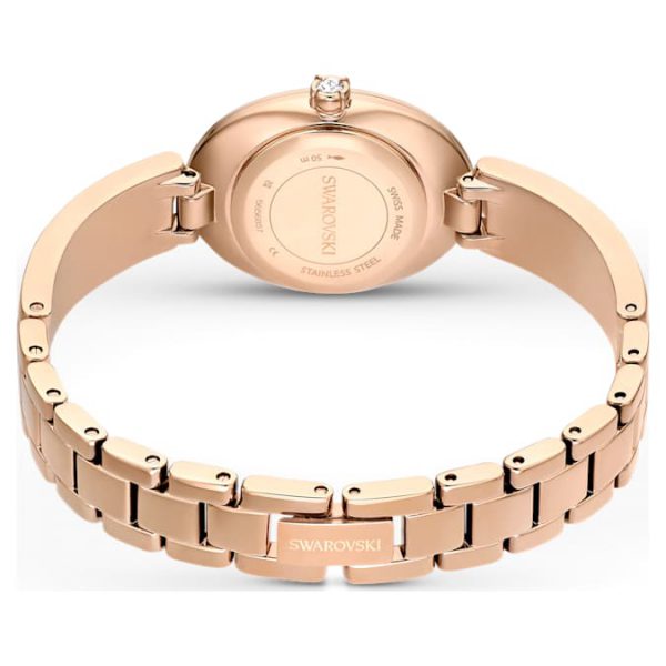 Crystal Rock oval watch Swiss Made, Crystal bracelet, Gray, Rose gold-tone finish - Image 4