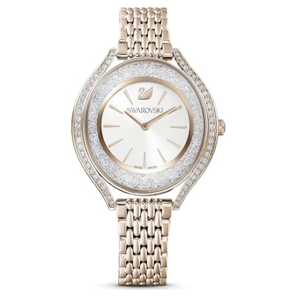 Crystalline aura watch Swiss Made, Metal bracelet, Gold tone, Champagne gold-tone finish - Image 2