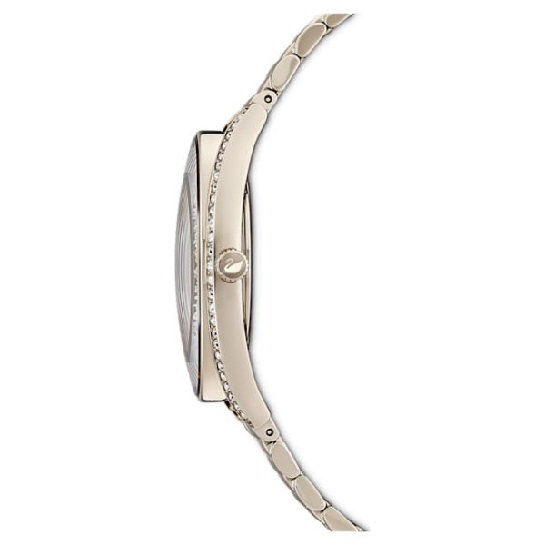 Crystalline aura watch Swiss Made, Metal bracelet, Gold tone, Champagne gold-tone finish - Image 3