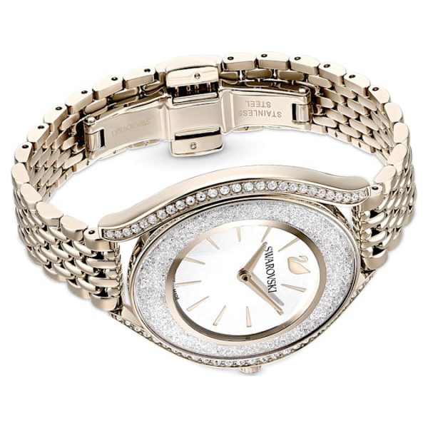 Crystalline aura watch Swiss Made, Metal bracelet, Gold tone, Champagne gold-tone finish - Image 4