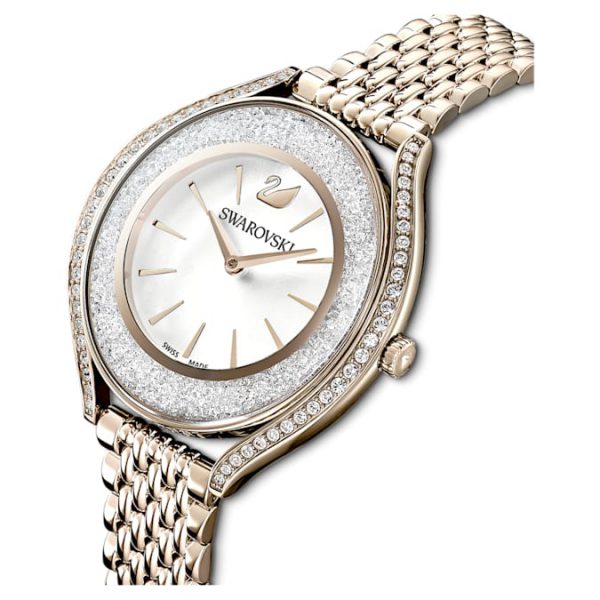Crystalline aura watch Swiss Made, Metal bracelet, Gold tone, Champagne gold-tone finish - Image 5