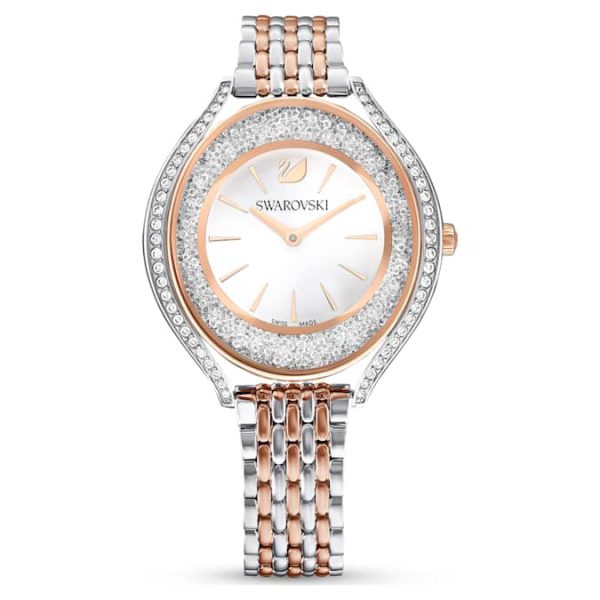 Crystalline aura watch Swiss Made, Metal bracelet, Rose gold tone, Mixed metal finish - Image 2