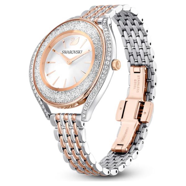 Crystalline aura watch Swiss Made, Metal bracelet, Rose gold tone, Mixed metal finish - Image 3