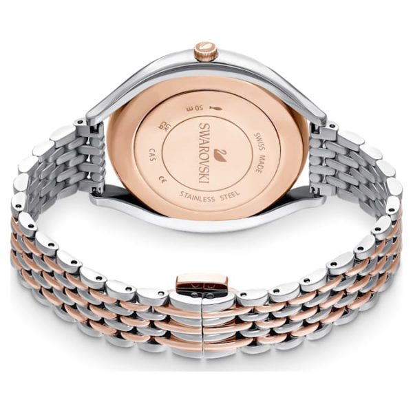 Crystalline aura watch Swiss Made, Metal bracelet, Rose gold tone, Mixed metal finish - Image 4