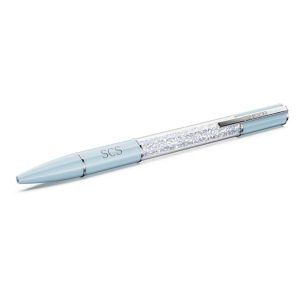 Crystalline ballpoint pen Blue, Chrome plated