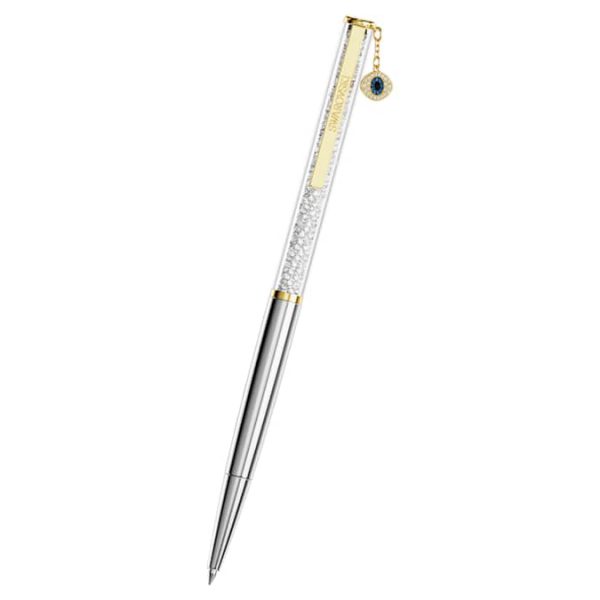 Crystalline ballpoint pen Evil eye, Gold tone, Mixed metal finish - Image 5