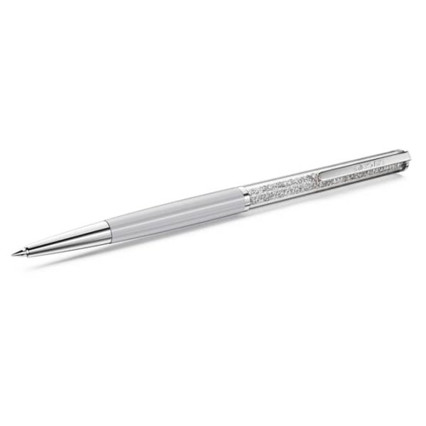 Crystalline ballpoint pen Gray, Gray lacquered, Chrome Plated