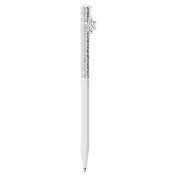 Crystalline ballpoint pen Octagon shape, Snowflake, White, White lacquered - Image 2