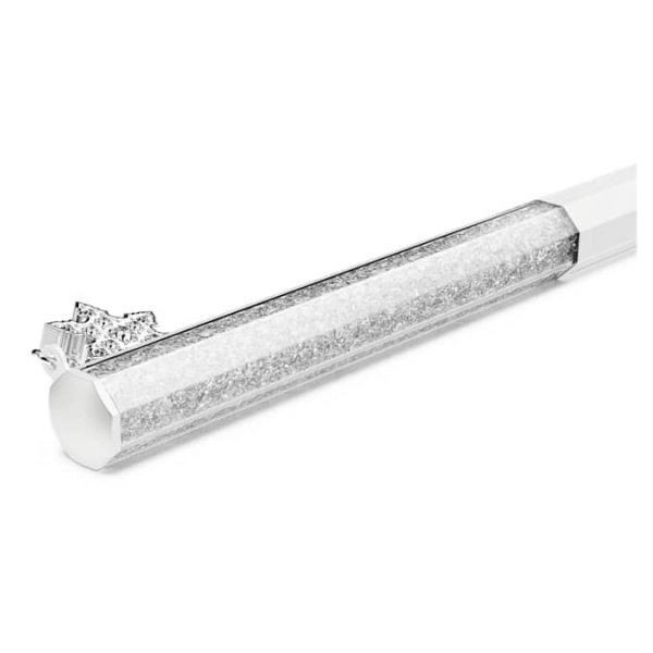 Crystalline ballpoint pen Octagon shape, Snowflake, White, White lacquered - Image 4