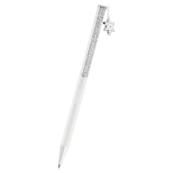 Crystalline ballpoint pen Octagon shape, Snowflake, White, White lacquered - Image 5