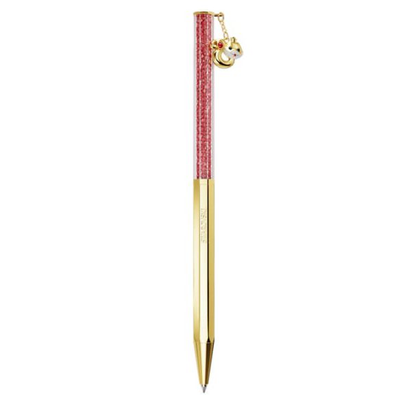 Crystalline Chinese New Year ballpoint pen Octagon shape, Year of the snake, Red, Gold-tone plated - Image 2
