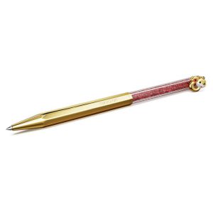 Crystalline Chinese New Year ballpoint pen Octagon shape, Year of the snake, Red, Gold-tone plated