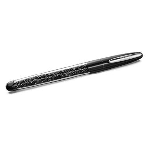 Crystalline rollerball pen Black, Chrome plated