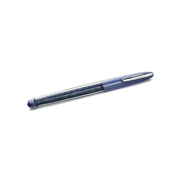 Crystalline rollerball pen Blue, Chrome plated