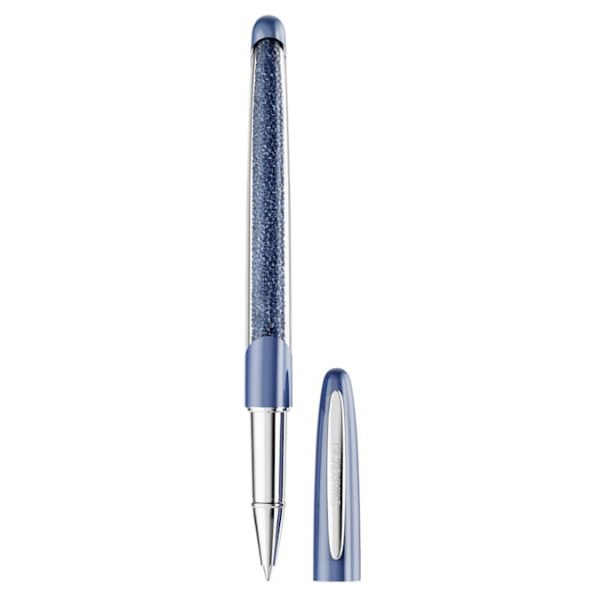Crystalline rollerball pen Blue, Chrome plated - Image 2