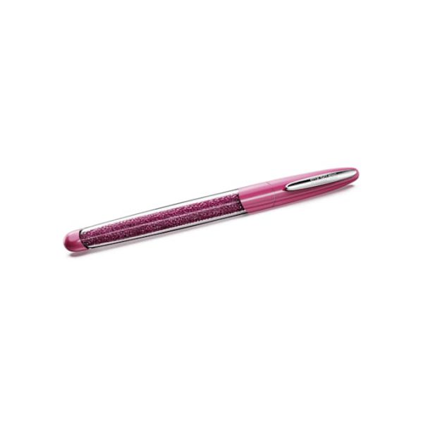 Crystalline rollerball pen Pink, Chrome plated