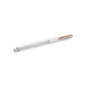 Crystalline rollerball pen White, Rose gold-tone plated