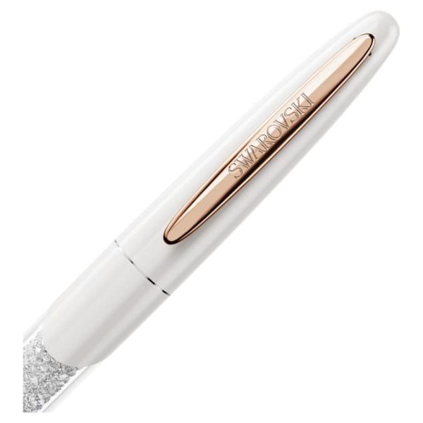 Crystalline rollerball pen White, Rose gold-tone plated - Image 3