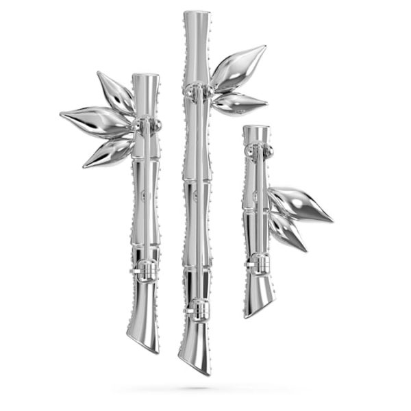 Dellium brooch Bamboo, Green, Rhodium plated - Image 4