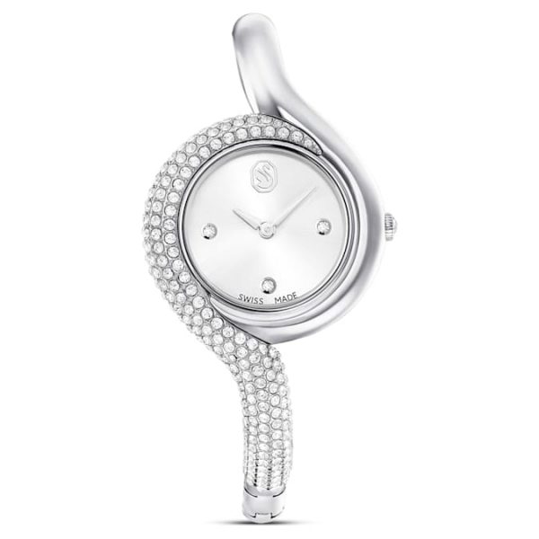 Dextera asymmetric watch Swiss Made, Metal bracelet, Silver tone, Stainless Steel