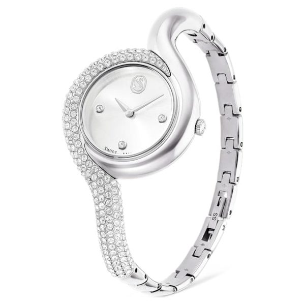 Dextera asymmetric watch Swiss Made, Metal bracelet, Silver tone, Stainless Steel - Image 2