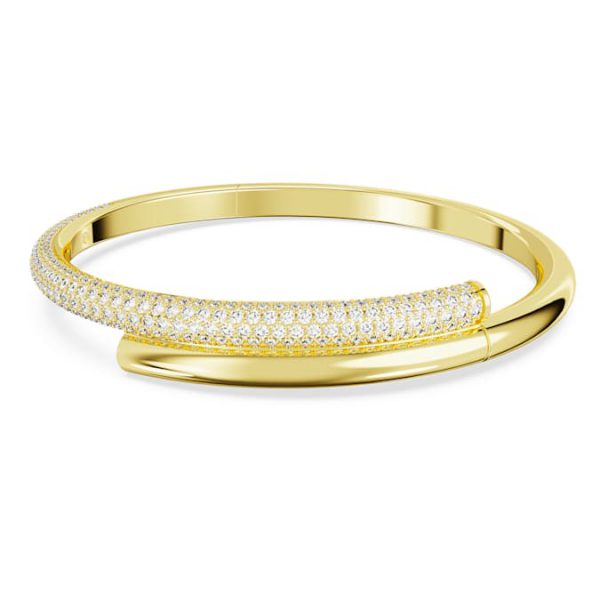 Dextera bangle Magnetic closure, White, Gold-tone plated - Image 2